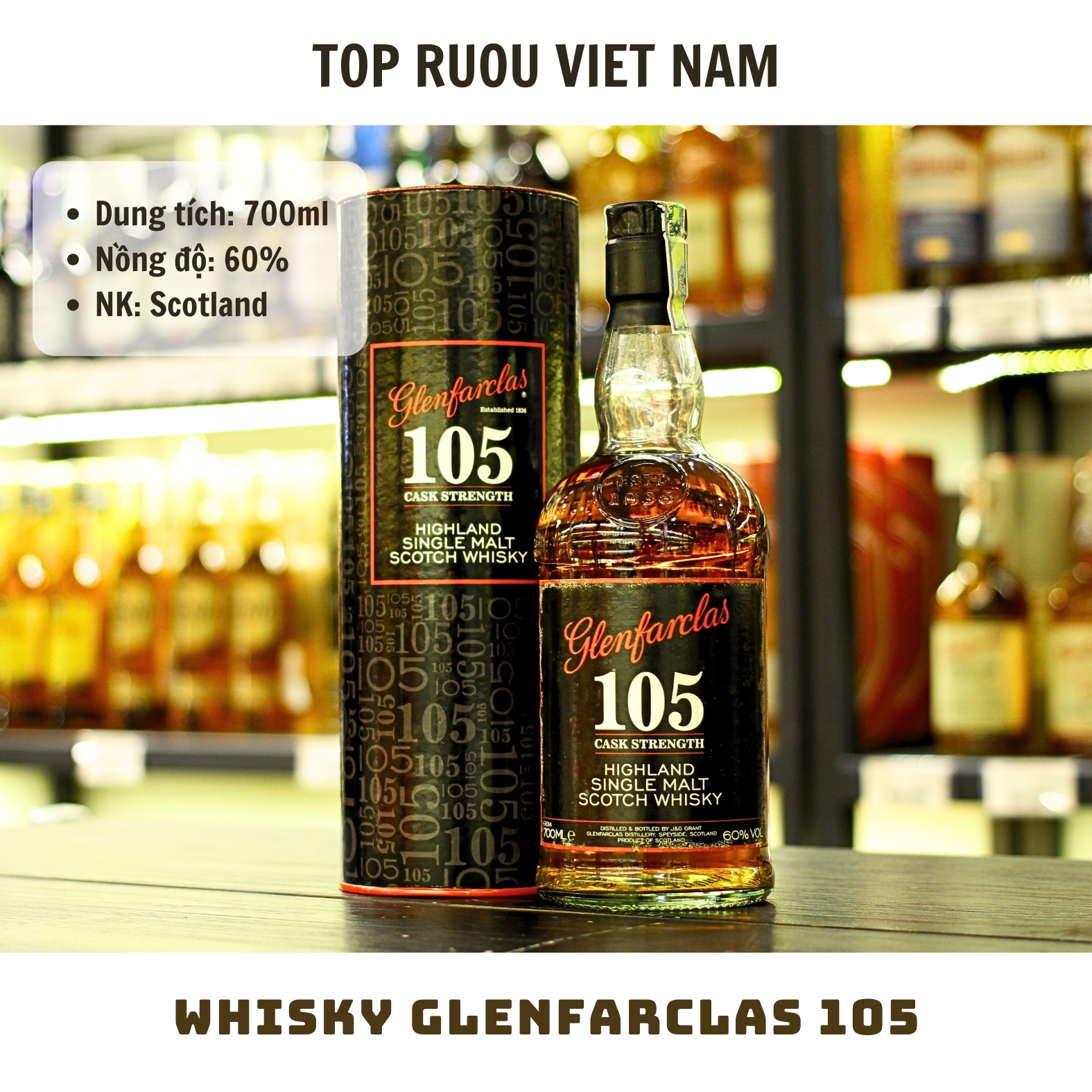 Whisky Glenfarclas 105 Single Malt - 700ml - 60% - Scotland