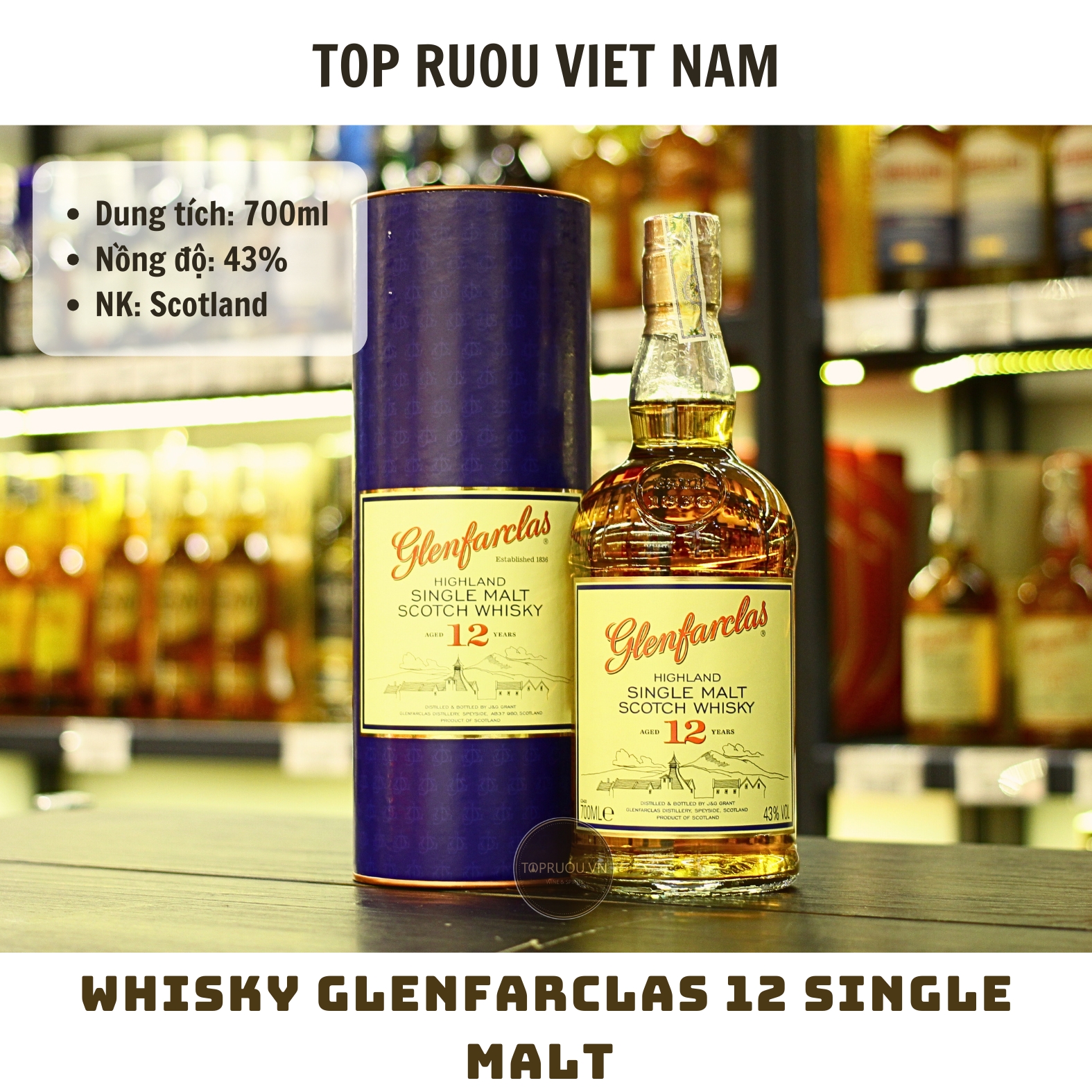 Whisky Glenfarclas 12 Single Malt - 700ml - 43% - Scotland
