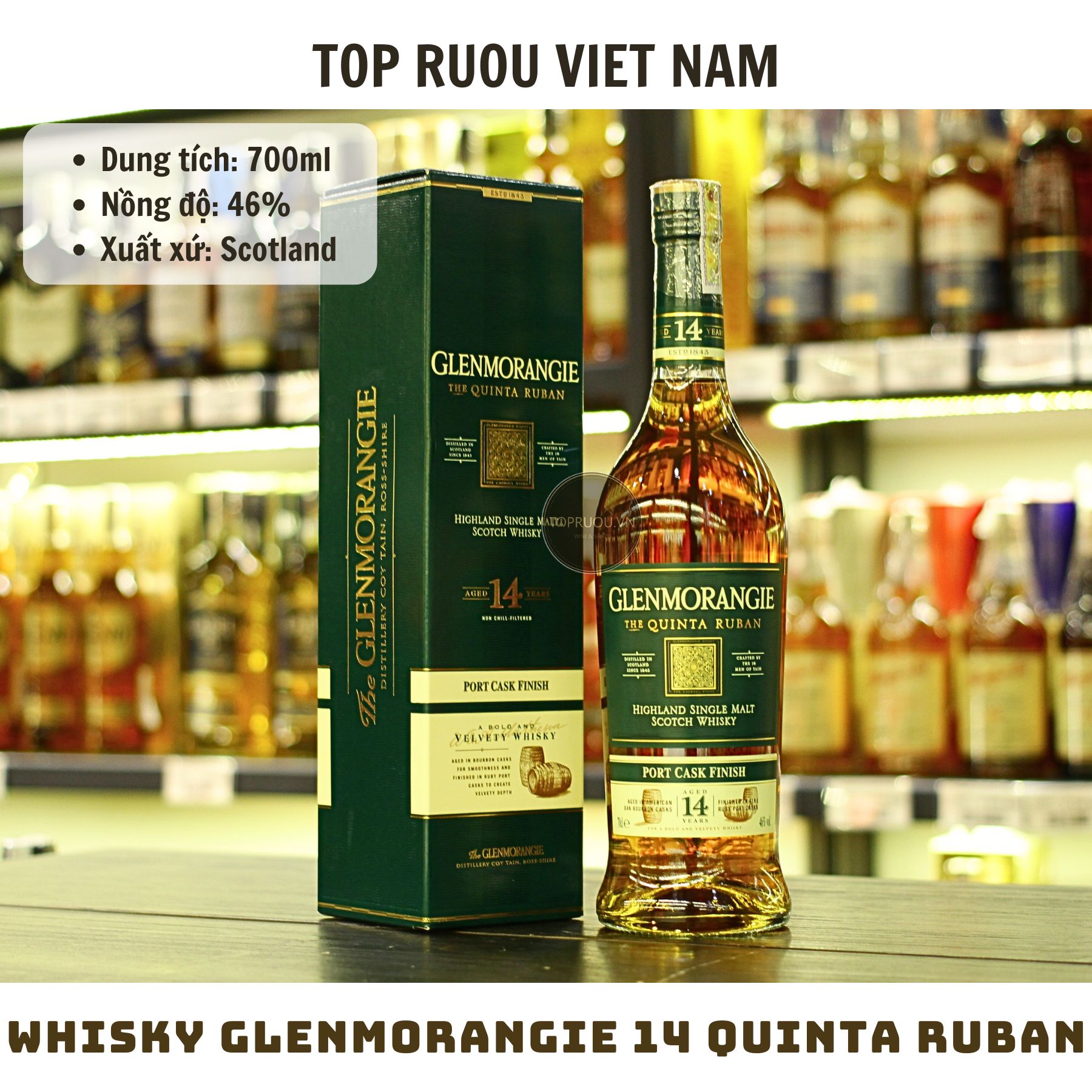 Whisky Glenmorangie 14 Quinta Ruban - 700ml - 46% - Scotland