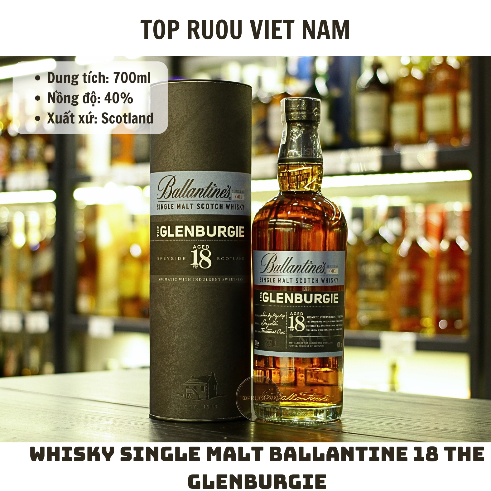 Whisky Ballantine's 18 The Glenburgie - 700ml - 40% - Scotland