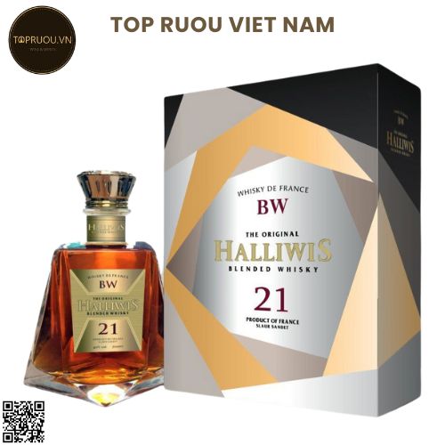 Whisky Halliwis BW 21 (Kèm Túi Giấy Hãng) - 700ml - 40% - Pháp