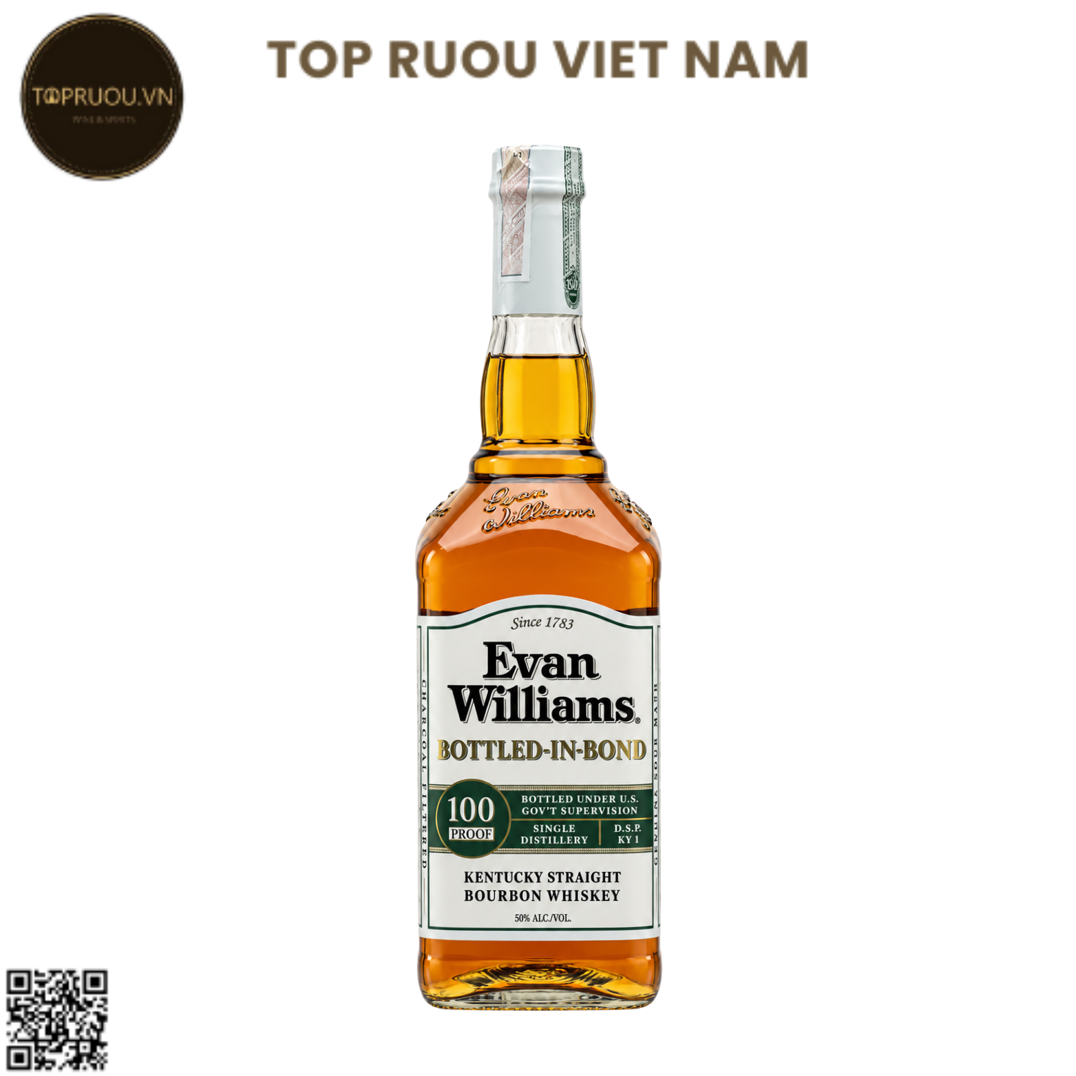 Whisky Evan Williams White  Bottled In Bond - 750ml - 50% - Mỹ