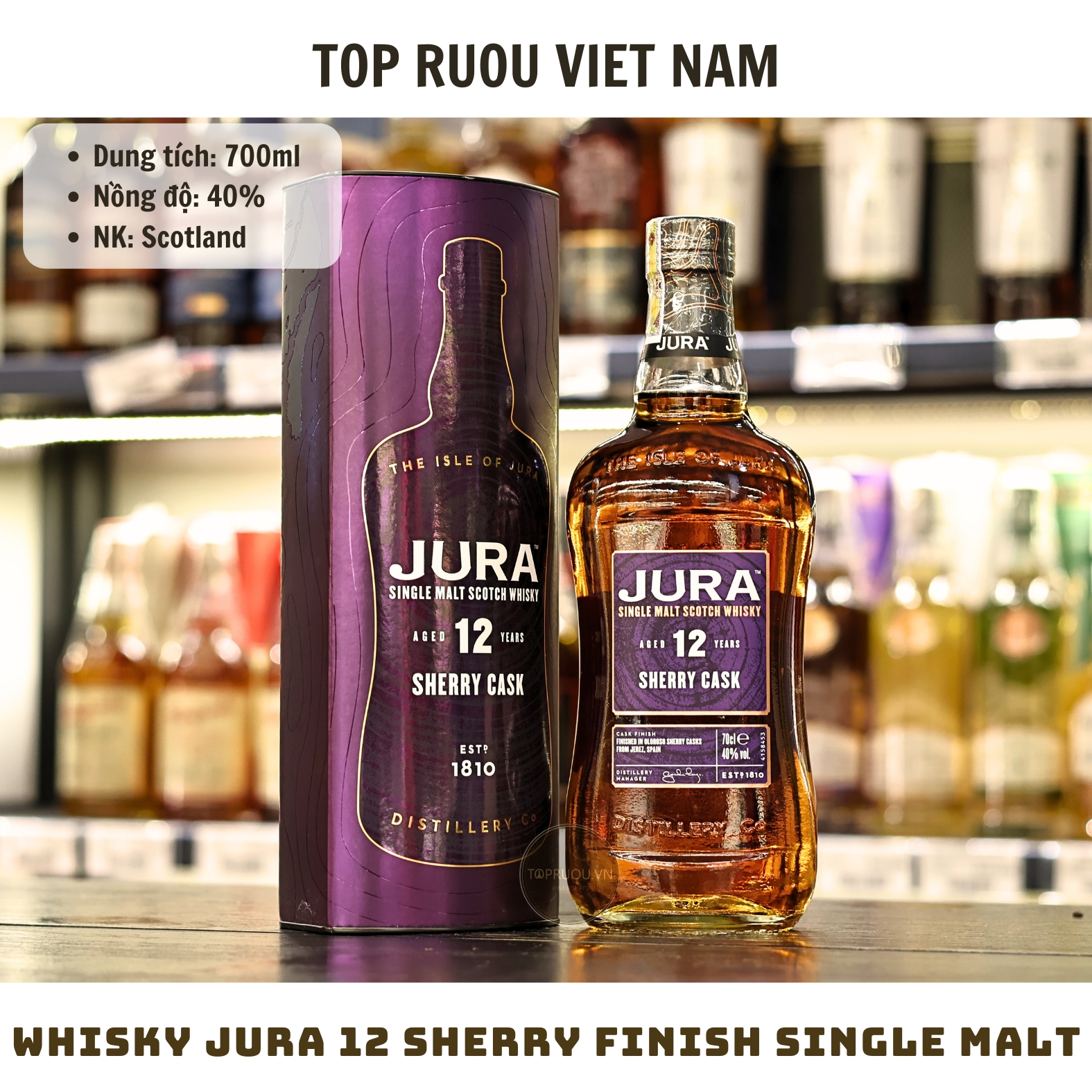Whisky Jura 12 Sherry Cask Finish Single Malt - 700ml - 40% - Scotland