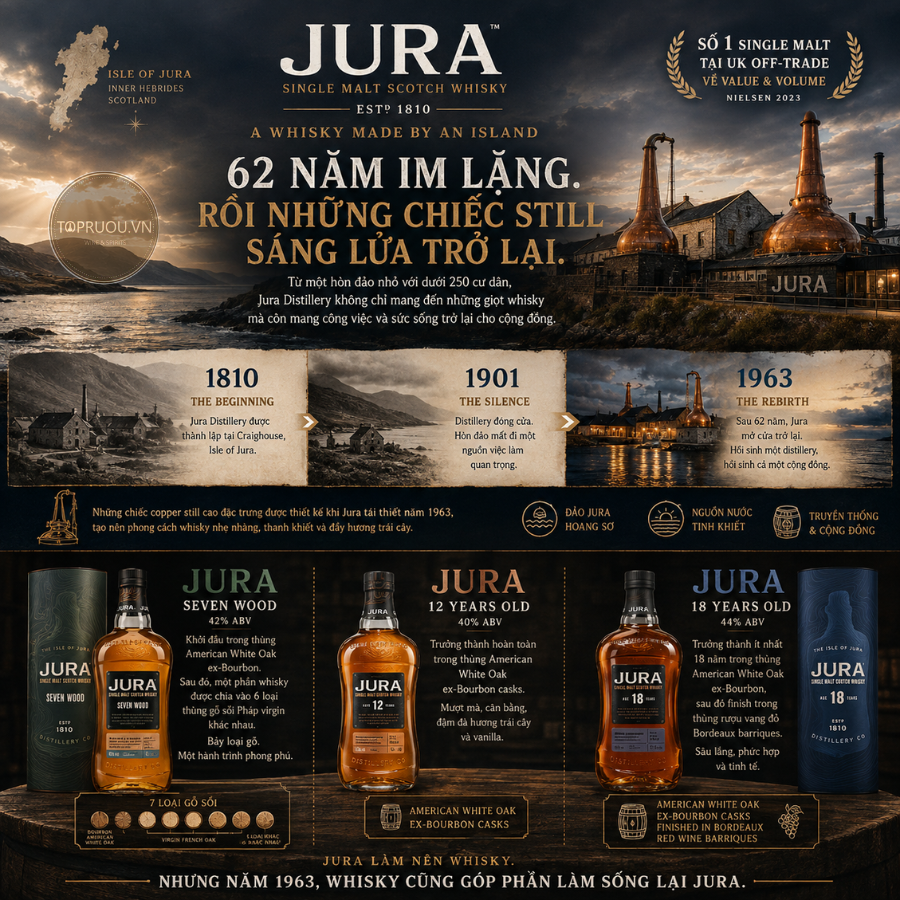 Whisky Jura 12 Single Malt - 700ml - 40% - Scotland