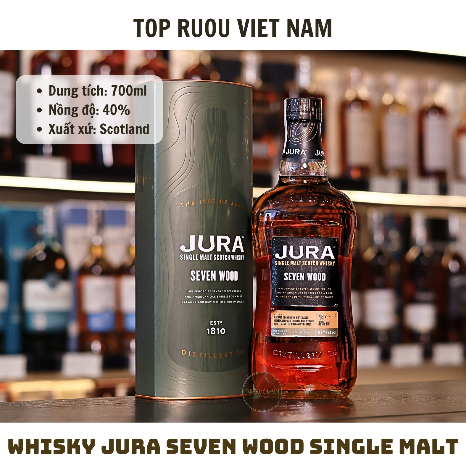 Whisky Jura Seven Wood Single Malt - 700ml - 40% - Scotland