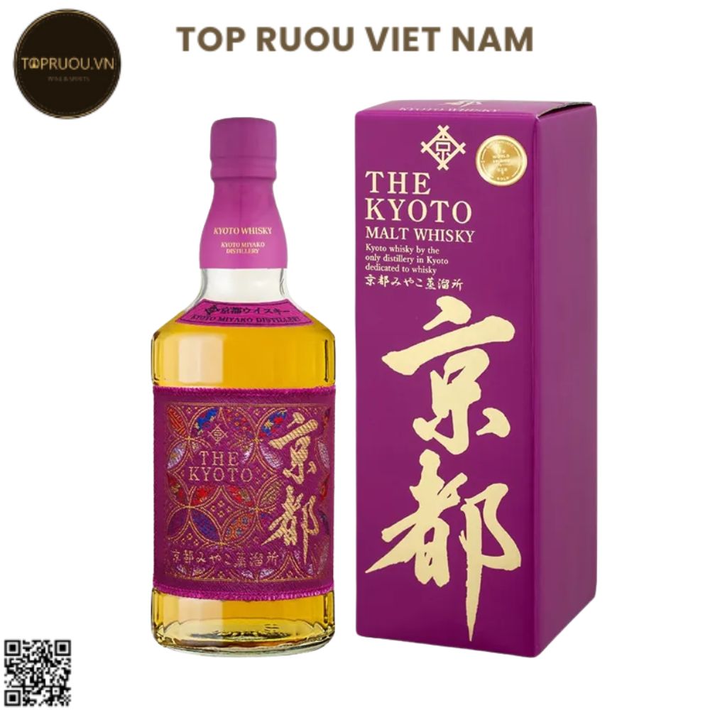 Whisky Kyoto Nishijin Ori Murasaki-Obi (Purple - Malt - American White Oak) - 700ml - 43% - Nhật Bản