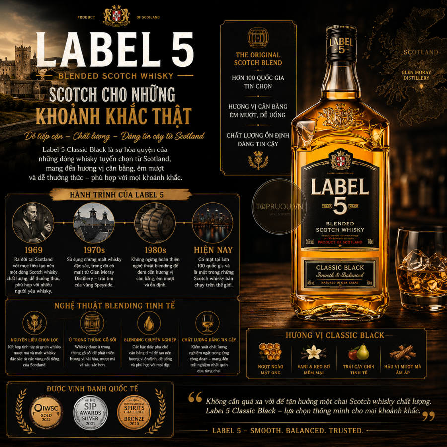 Whisky Label 5 Classic Black - 700ml - 40% - Scotland