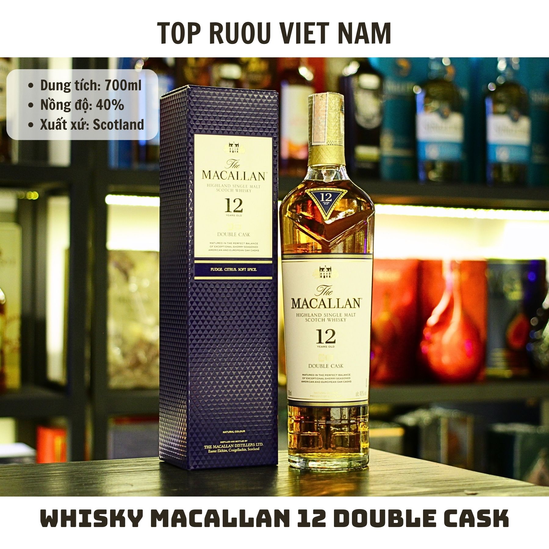 Whisky Macallan 12 Double Cask Single Malt - 700ml - 40% - Scotland