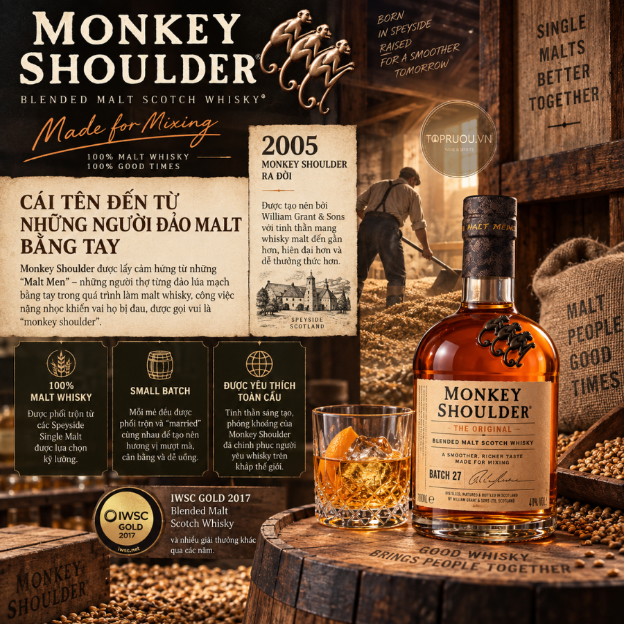 Whisky Monkey Shoulder Original Blended Malt - 700ml - 40% - Scotland