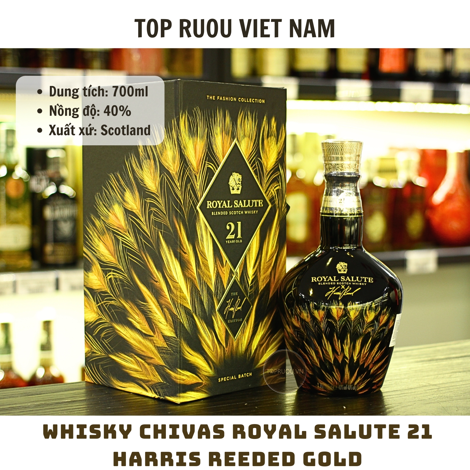 Whisky Chivas Royal Salute 21 Harris Reeded Gold - 700ml - 40% - Scotland