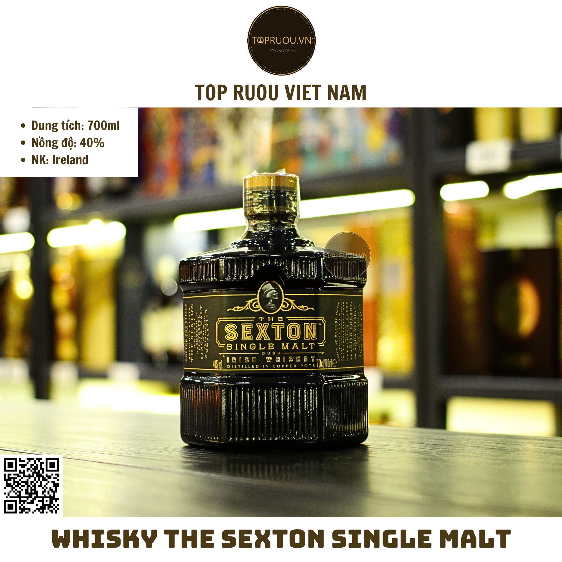 Whisky Sexton Single Malt Irish   - 700ml - 40% - Ireland