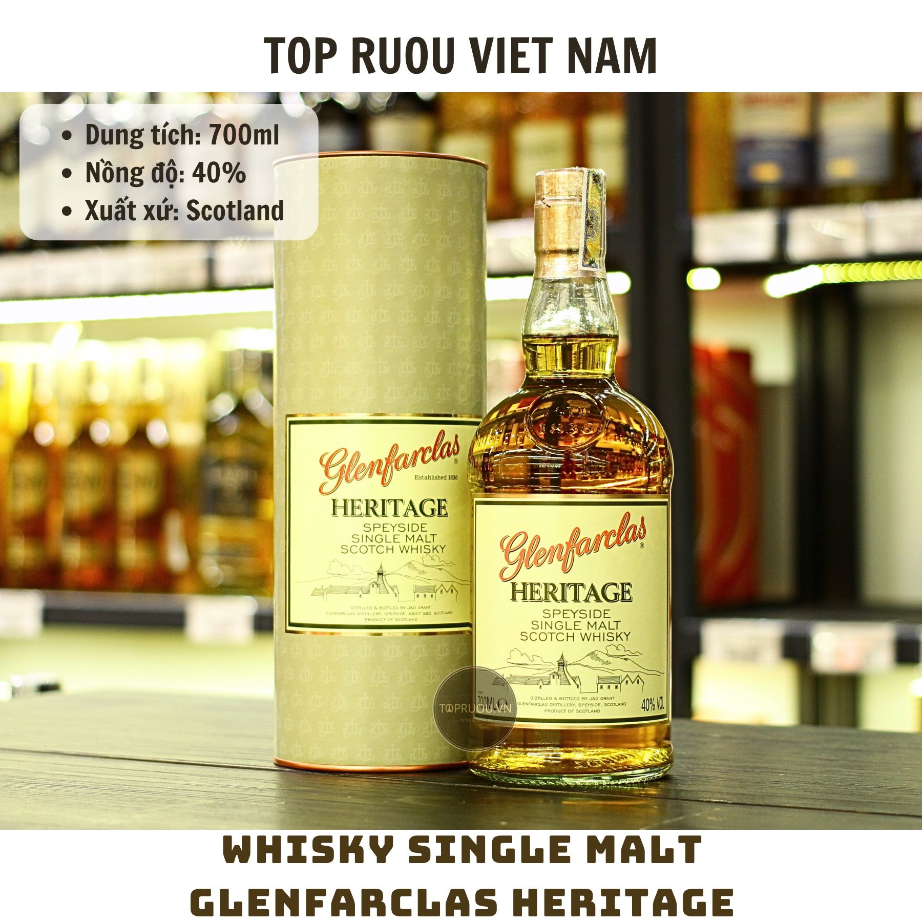 Whisky Glenfarclas Heritage Single Malt - 700ml - 40% - Scotland