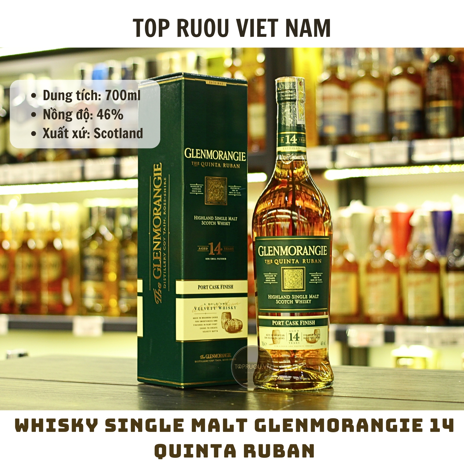 Whisky Glenmorangie 14 Quinta Ruban - 700ml - 46% - Scotland