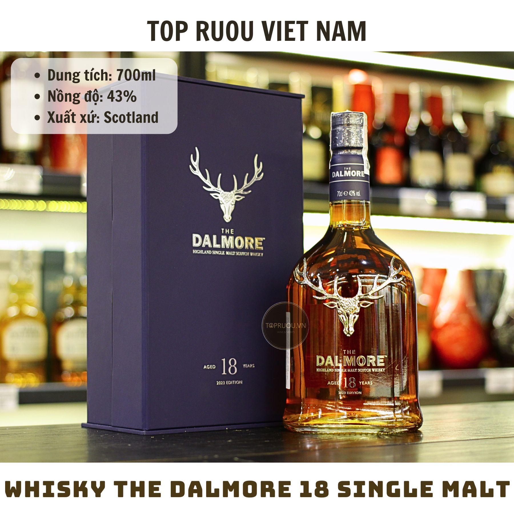 Whisky The Dalmore 18 Single Malt - 700ml - 43% - Scotland