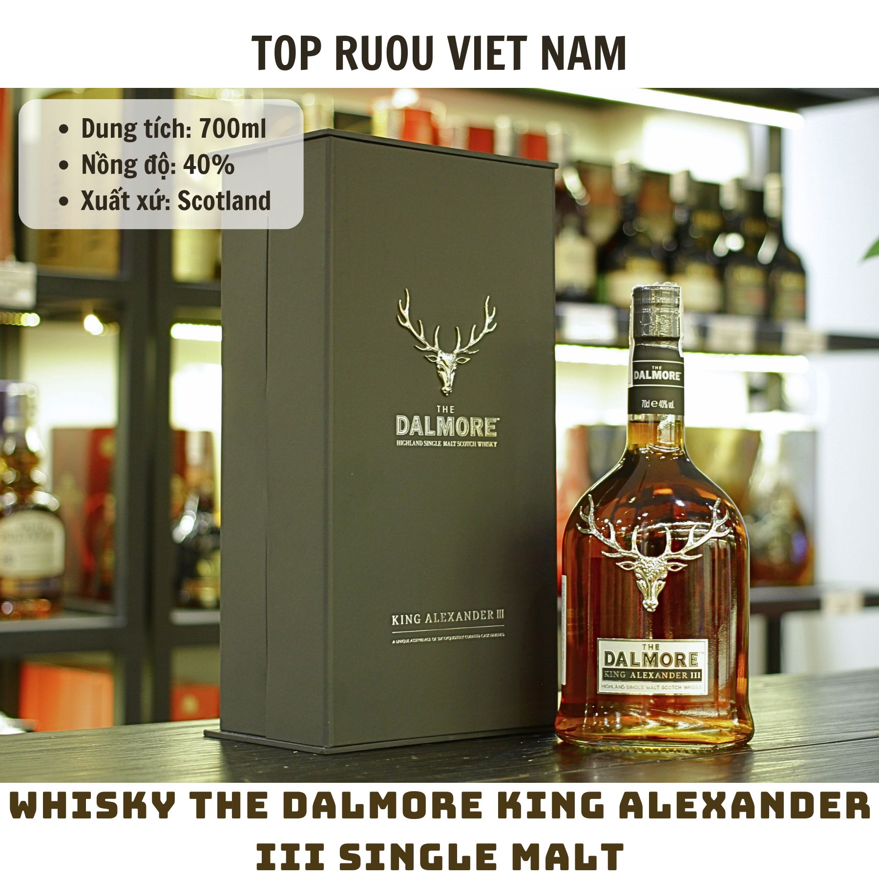 Whisky The Dalmore King Alexander III Single Malt - 700ml - 40% - Scotland