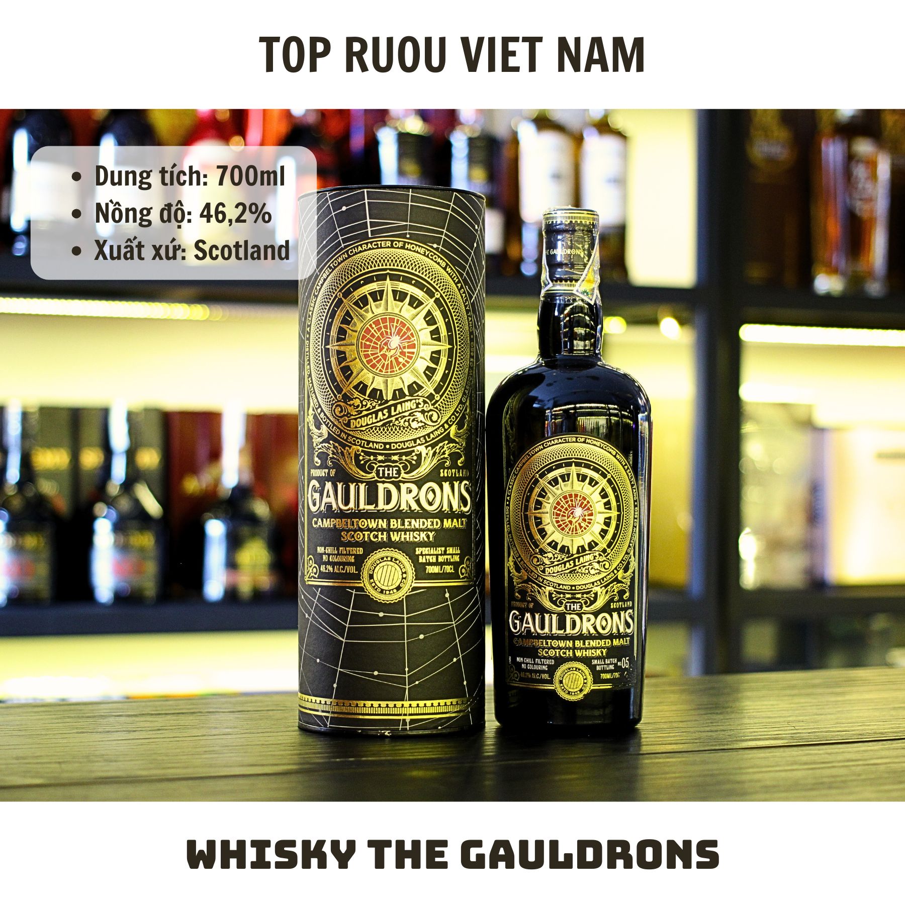Whisky The Gauldrons 700ml - 46,2% - Scotland