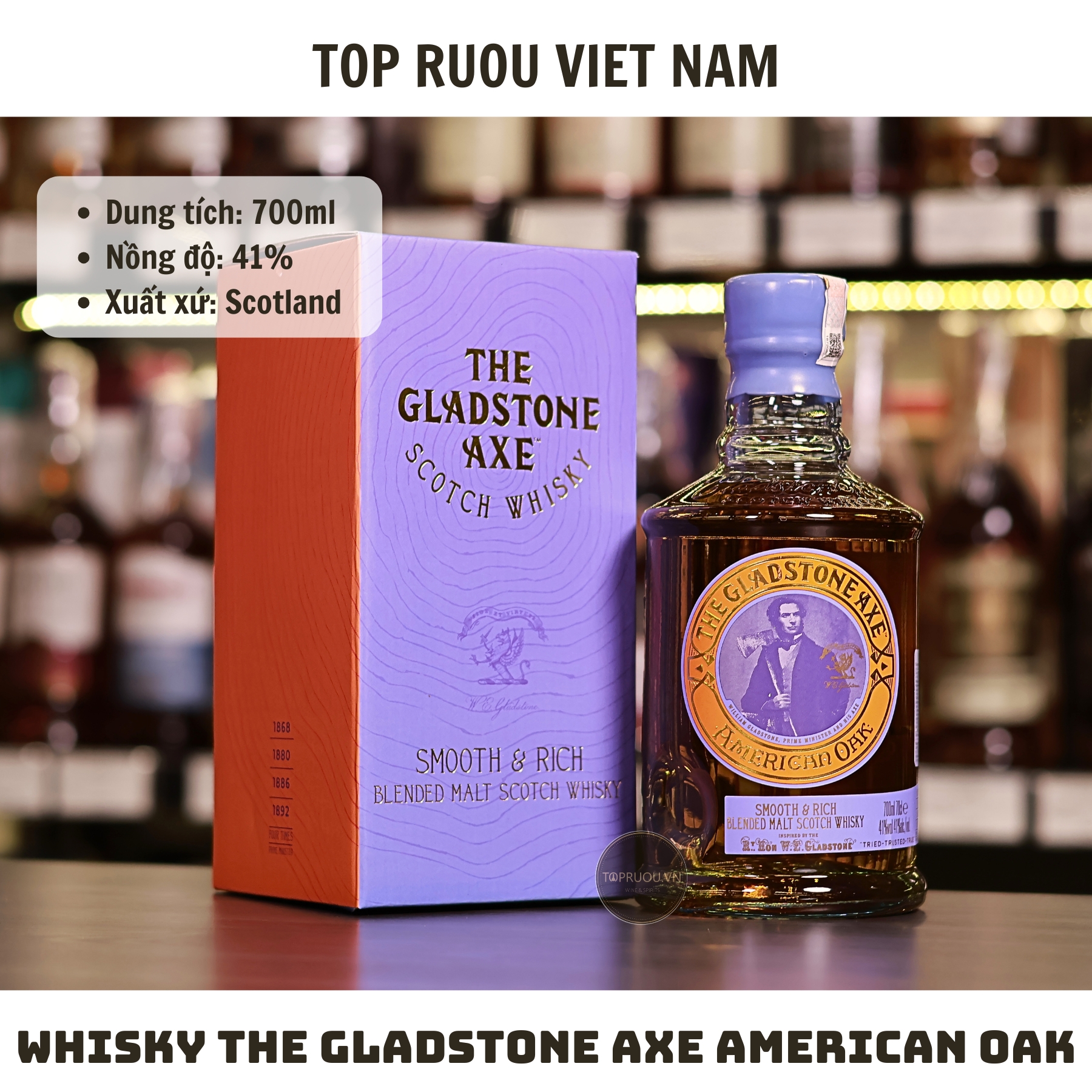 Whisky The Gladstone AXE American Oak Blended Malt Scotch - 700ml - 41% - Scotland