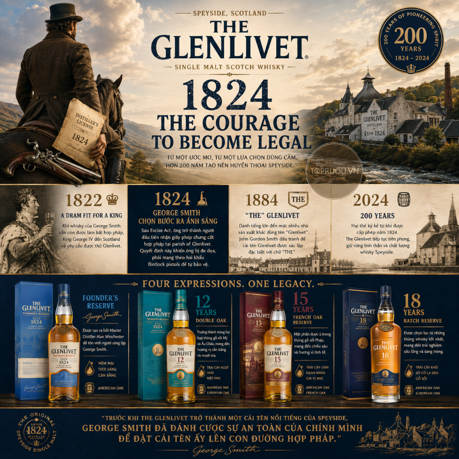 Whisky The Glenlivet 1824 Founder Reserve Single Malt - 700ml - 40% - Scotland