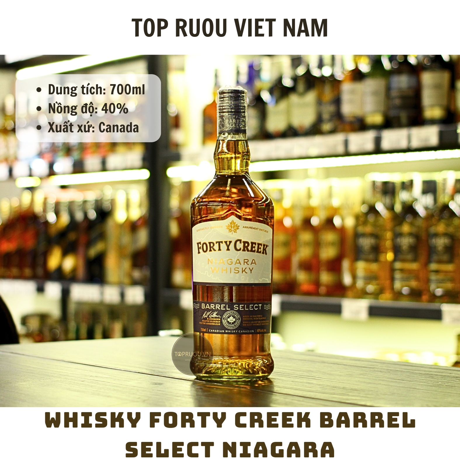 Whisky Forty Creek Barrel Select Niagara - 700ml - 40% - Canada