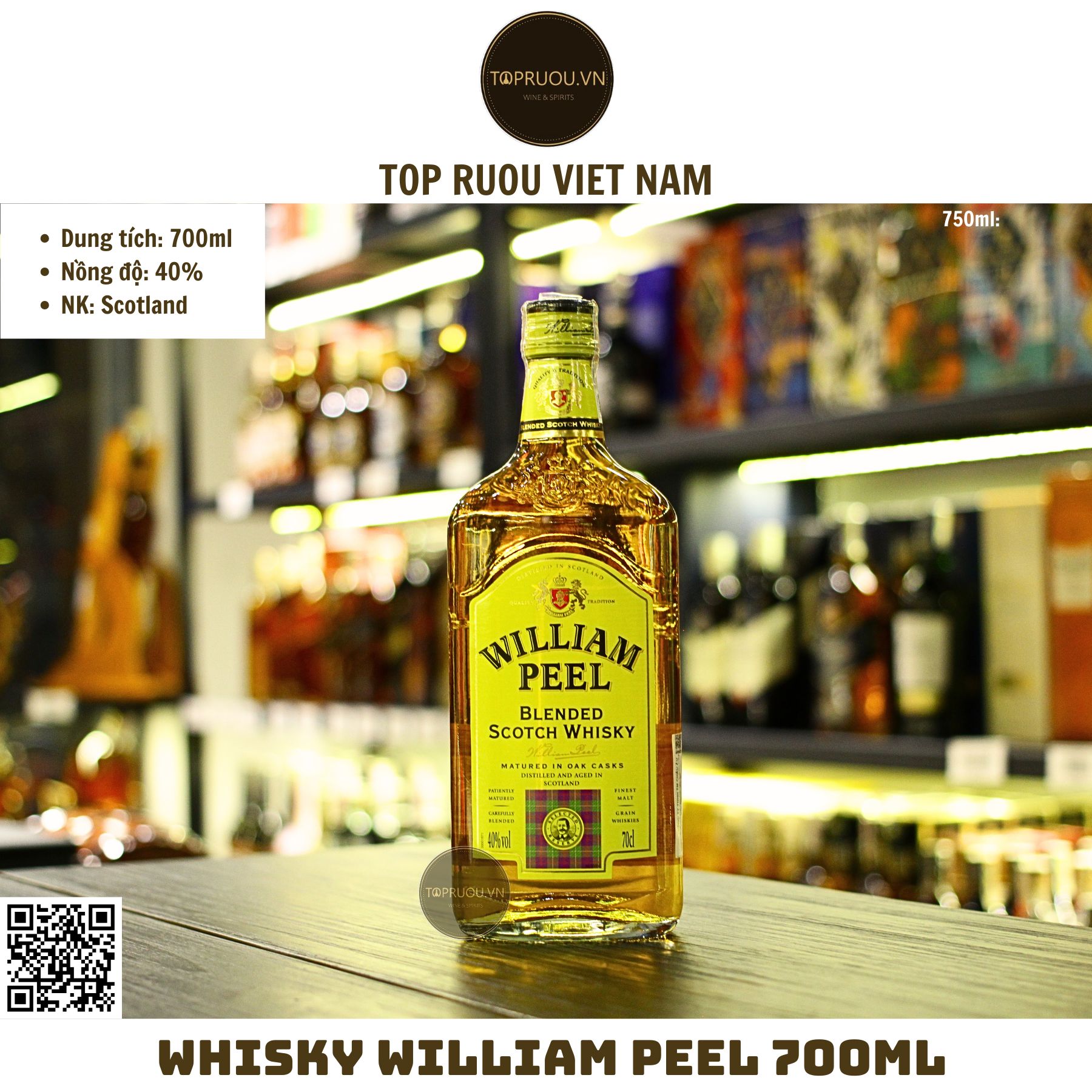 Whisky William Peel - 700ml - 40% - Scotland