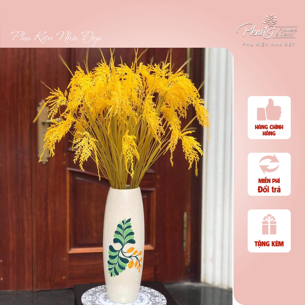 Bình hoa giả bông lúa: Không những trông giống thật mà còn có thể kéo dài được tuổi thọ, chiếc bình hoa giả bông lúa này sẽ khiến bạn phải mãn nhãn.