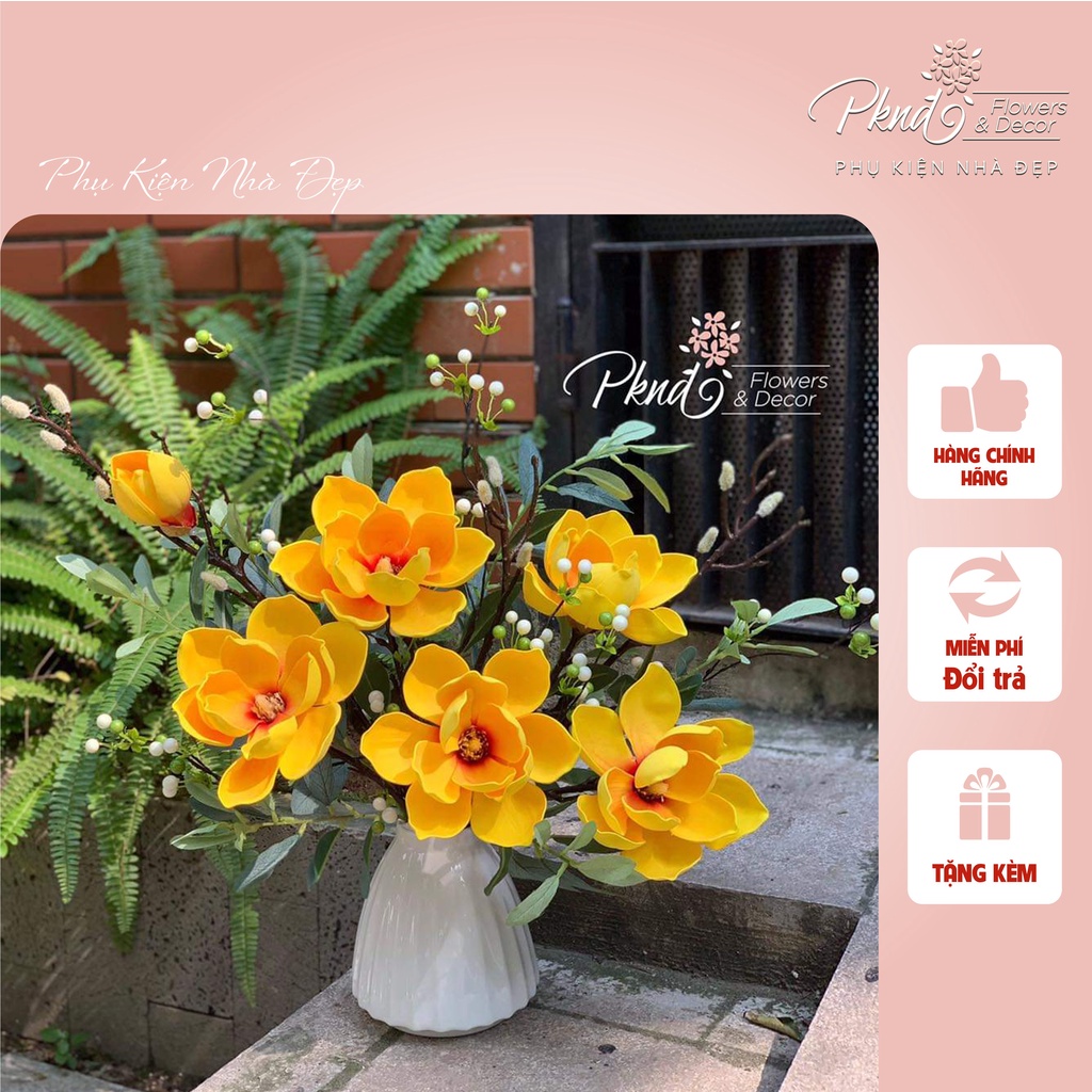 Bình hoa mộc lan giả trang trí nội thất đẹp PKND FLOWERS & DECOR PKSH45