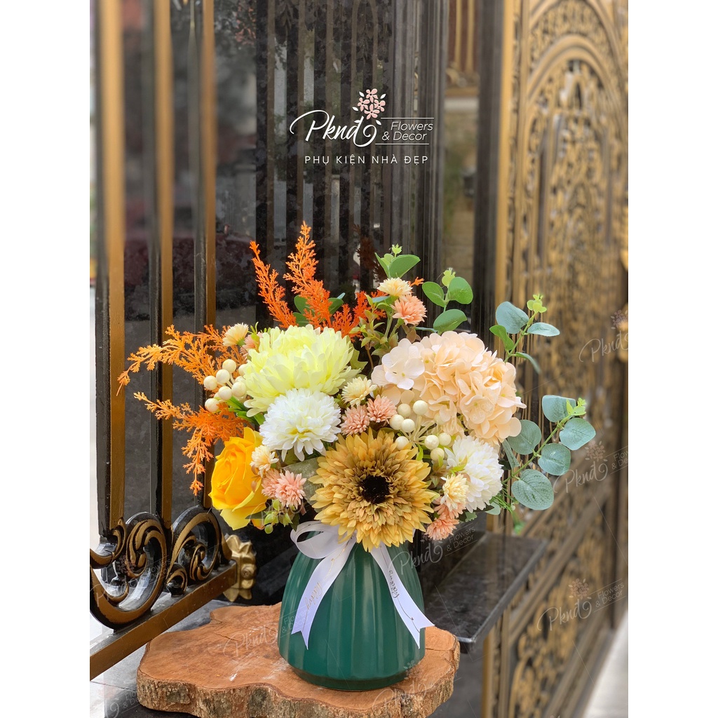 Bình hoa lụa decor trang trí phong cách hiện đại PKND FLOWERS & DECOR