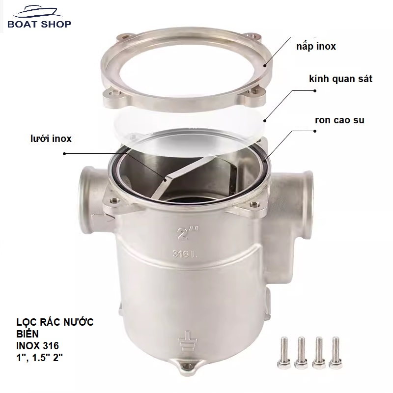 Lọc Rác Nước Biển , Chất Liệu Inox 316L Không Gỉ Dùng Lọc Rác Nước Biển ...