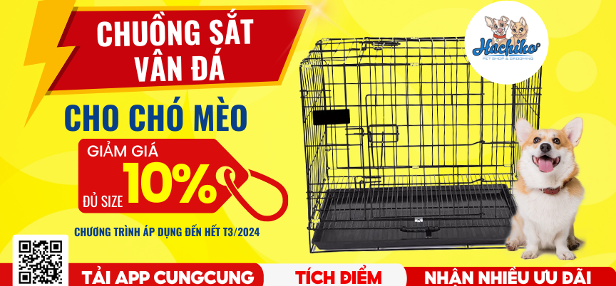 Chuồng sắt vân đá cho Chó Mèo giảm 10%