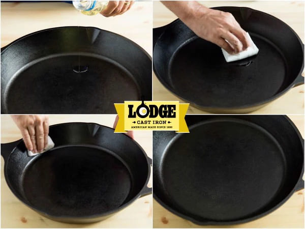 Tôi dầu và vệ sinh chảo gang đúng cách