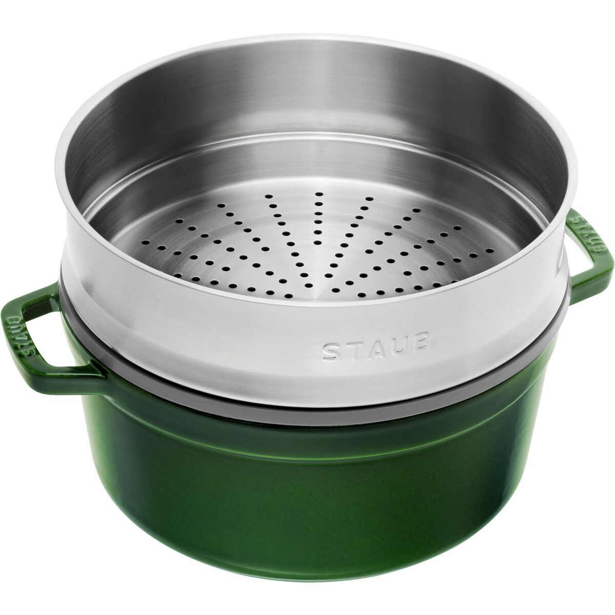 Nồi gang tròn Staub kèm xửng hấp