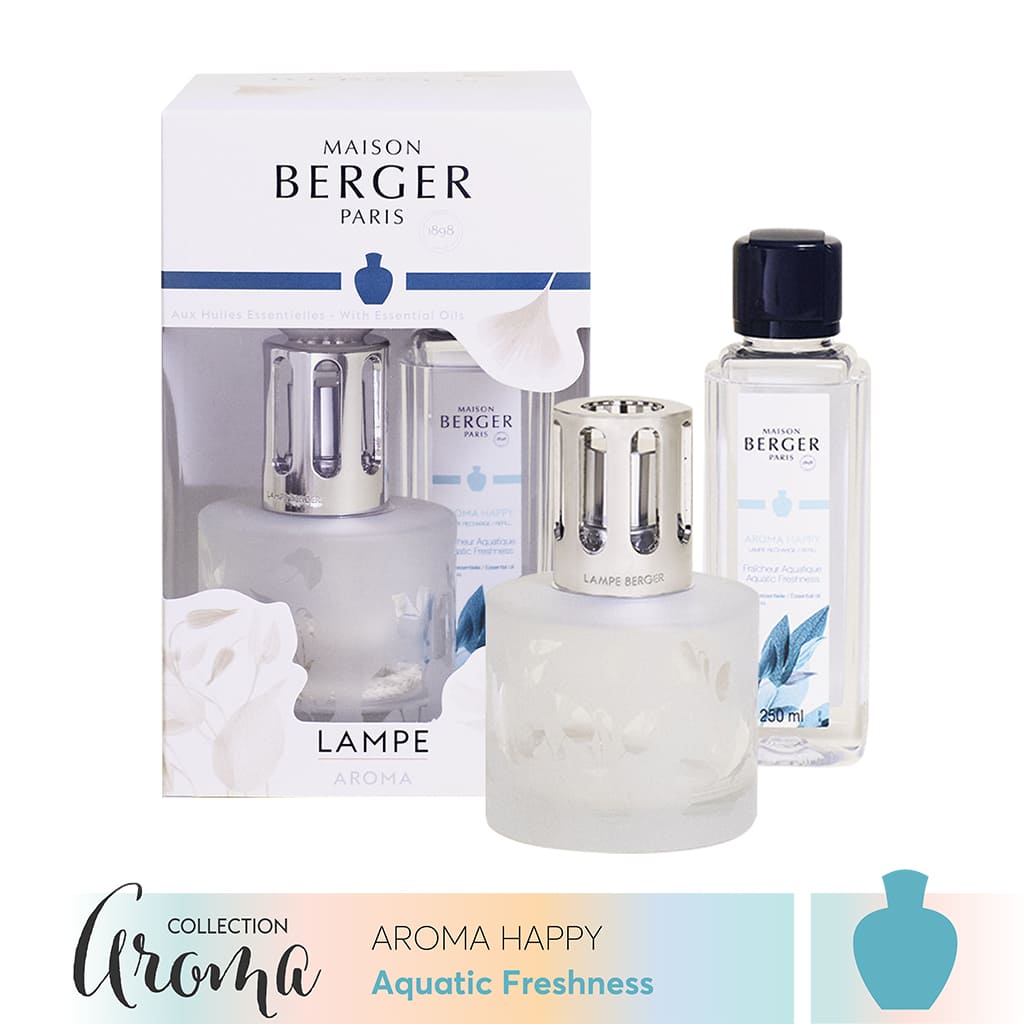 MAISON BERGER - Bộ đèn xông tinh dầu Aroma Happy - 2 món - 380ml