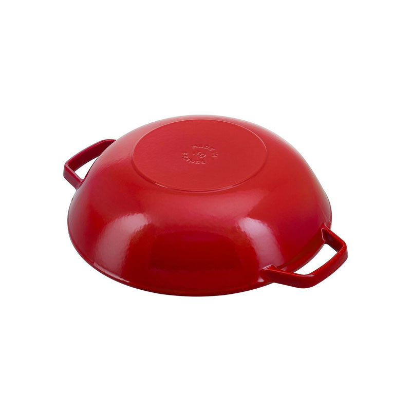 Chảo gang wok STAUB - Màu đỏ cherry - 29cm - 4.25L