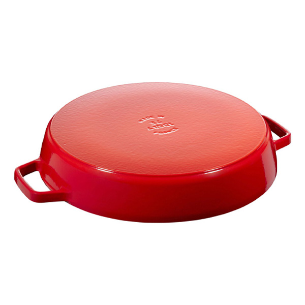 Chảo gang hai quai STAUB - Màu đỏ cherry - 33cm (B)