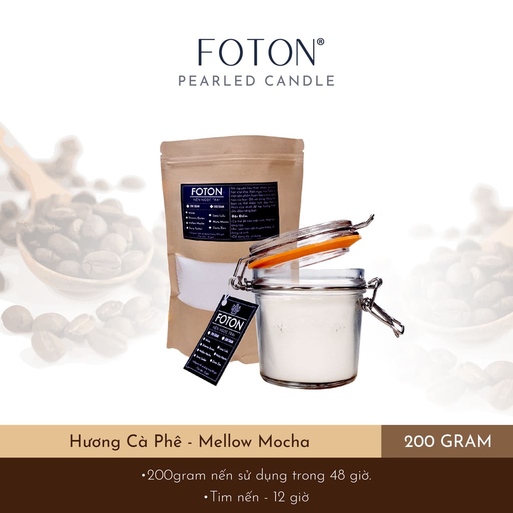 Nến ngọc trai Foton hương cà phê Mellow Mocha