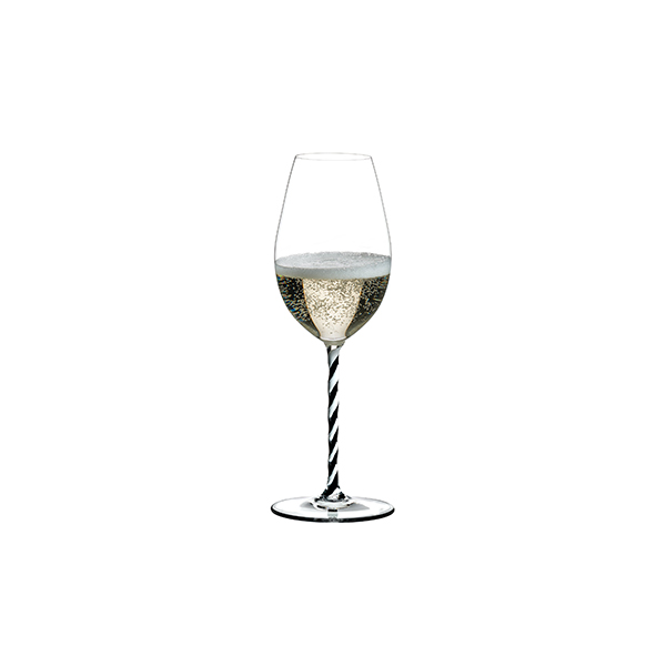 Hộp 1 ly - Fatto A Mano Champagne Wine Glass Black White Twisted 4900/28BWT