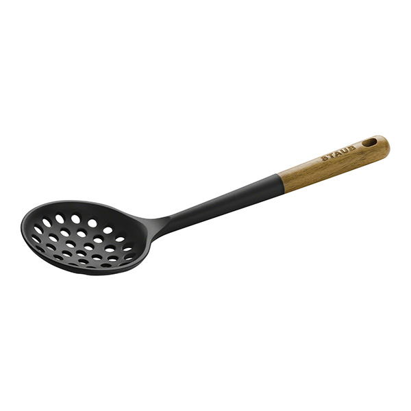 Muỗng đục lỗ silicon Staub - Màu đen - 31cm