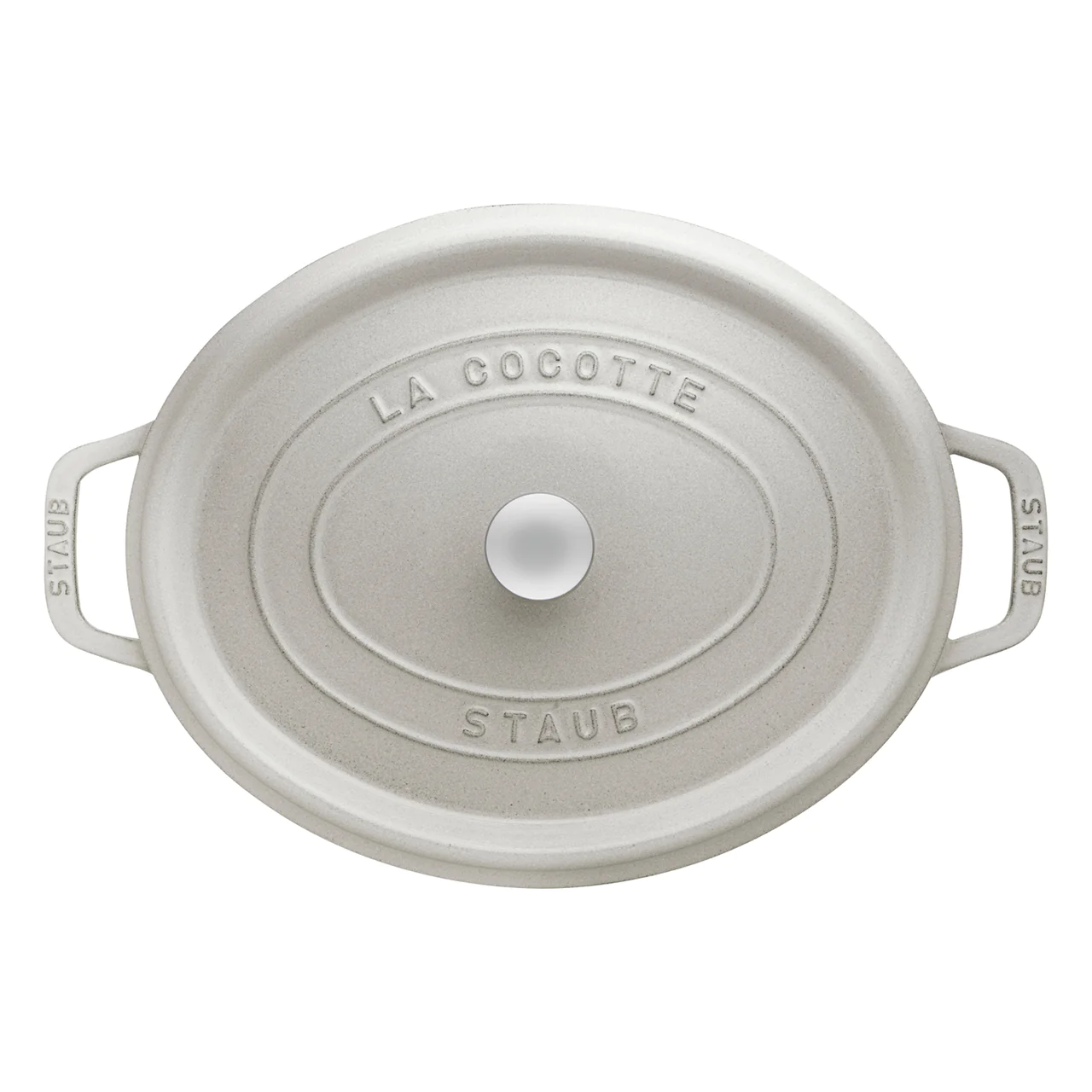 Nồi gang oval Staub - Màu nấm trắng - 37cm (8L)