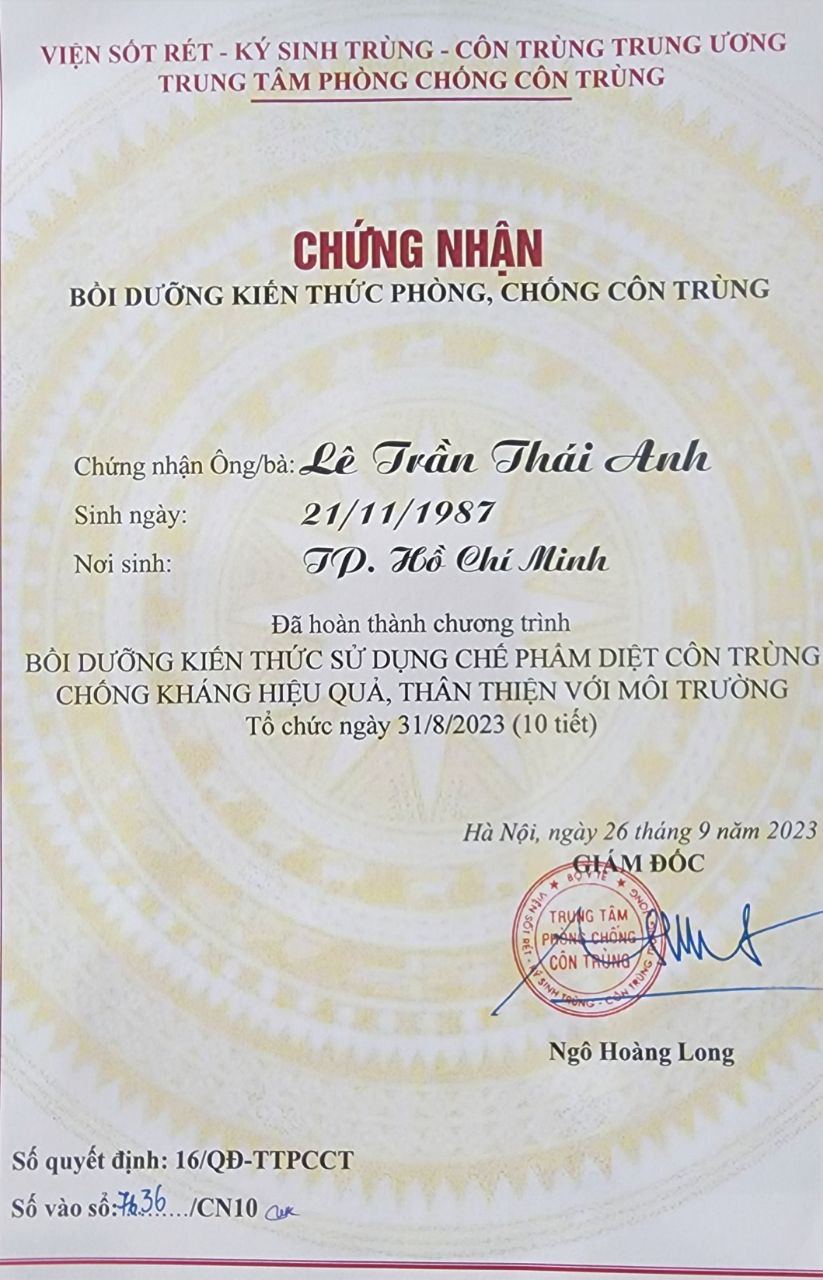 Bồi Dưỡng Kiến Thức Phòng Và Chống Côn Trùng