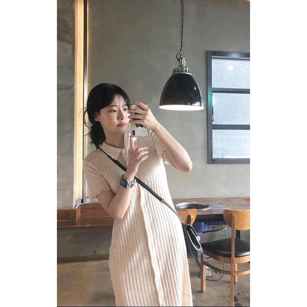Váy Len Ngắn Tay Kẻ Sọc Thời Trang Đầm Polo Dáng Suông Dài Qua Gối Thanh  Lịch Trẻ Trung 43-57kg | Shopee Việt Nam