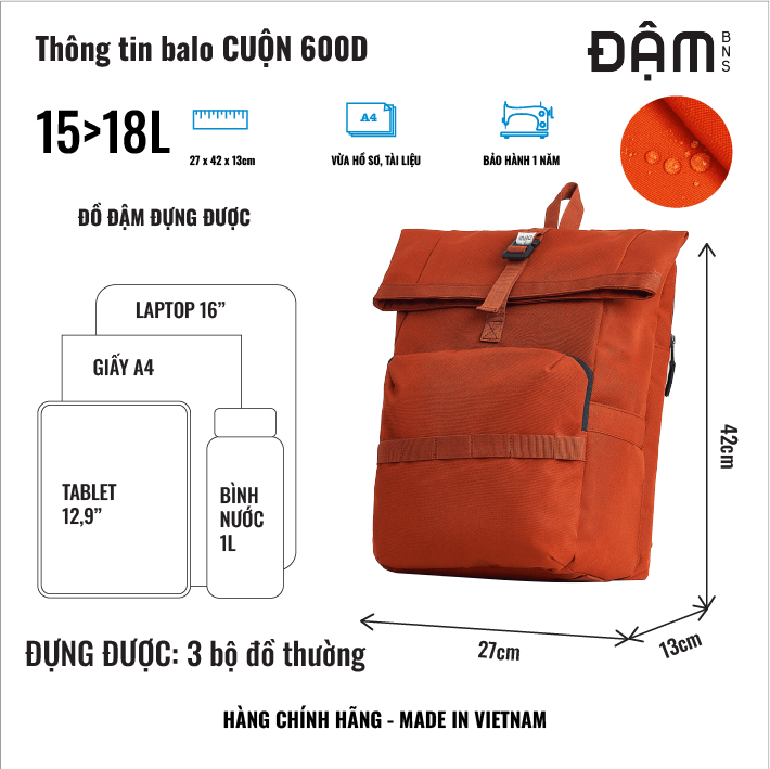 BALO CUỘN 600D