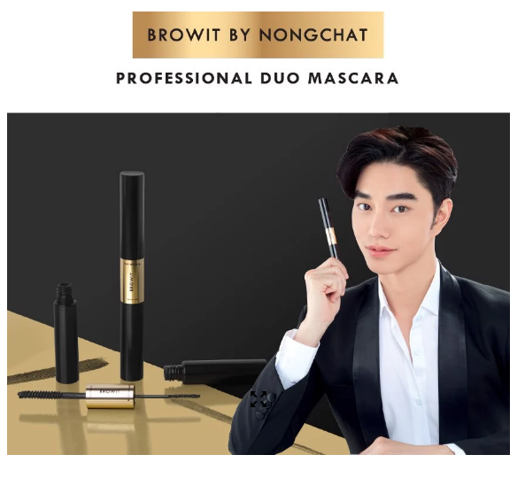 Chuốt mi hai đầu Browit by Nongchat 2 in 1 Universal Mascara and Eyeliner #Jet Back