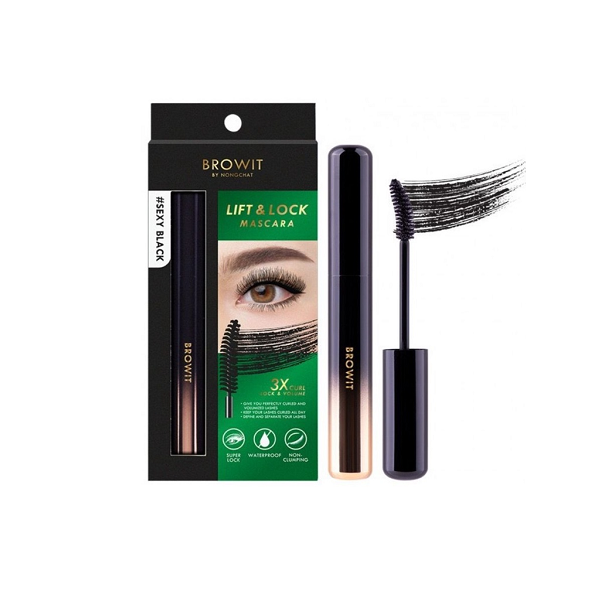 Chuốt mi hai đầu Browit by Nongchat 2 in 1 Universal Mascara and Eyeliner #Jet Back