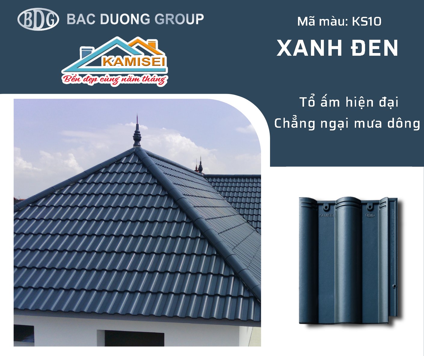 Ngói màu xanh đen