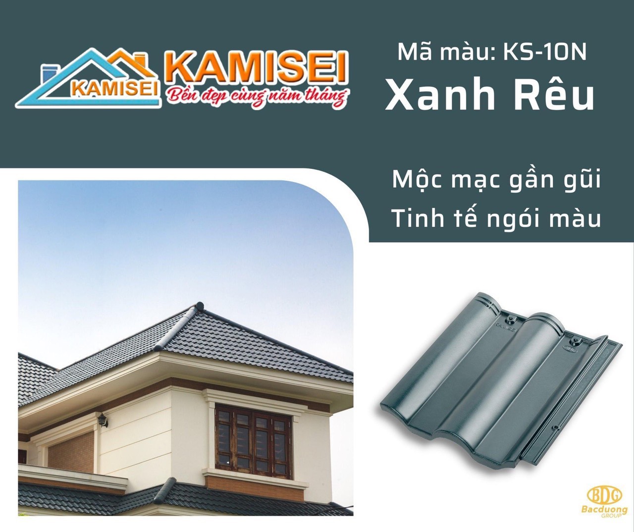 Mái ngói màu xanh than được nhiều người lựa chọn