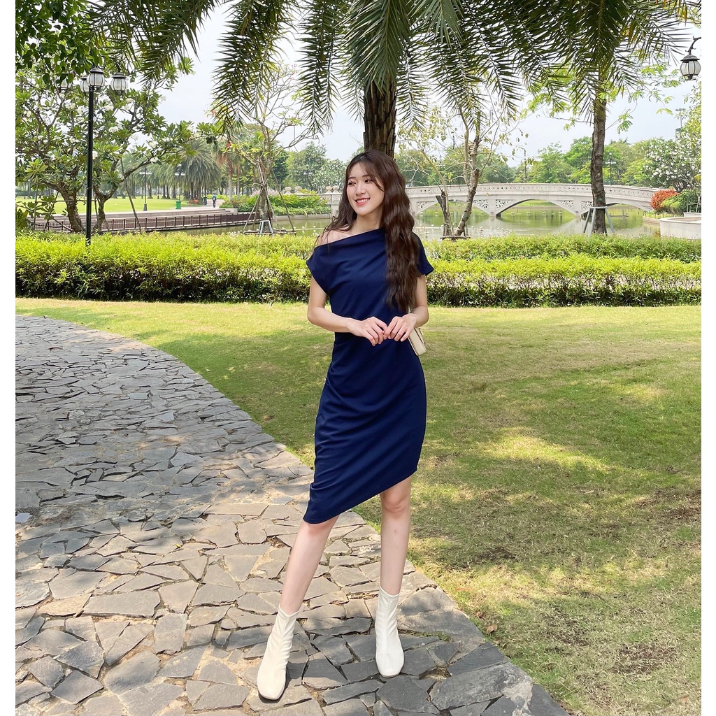 Đầm Thun Body Ôm Eo Xẻ Tà Tay Dài Sexy V110 - Cloudy Dress