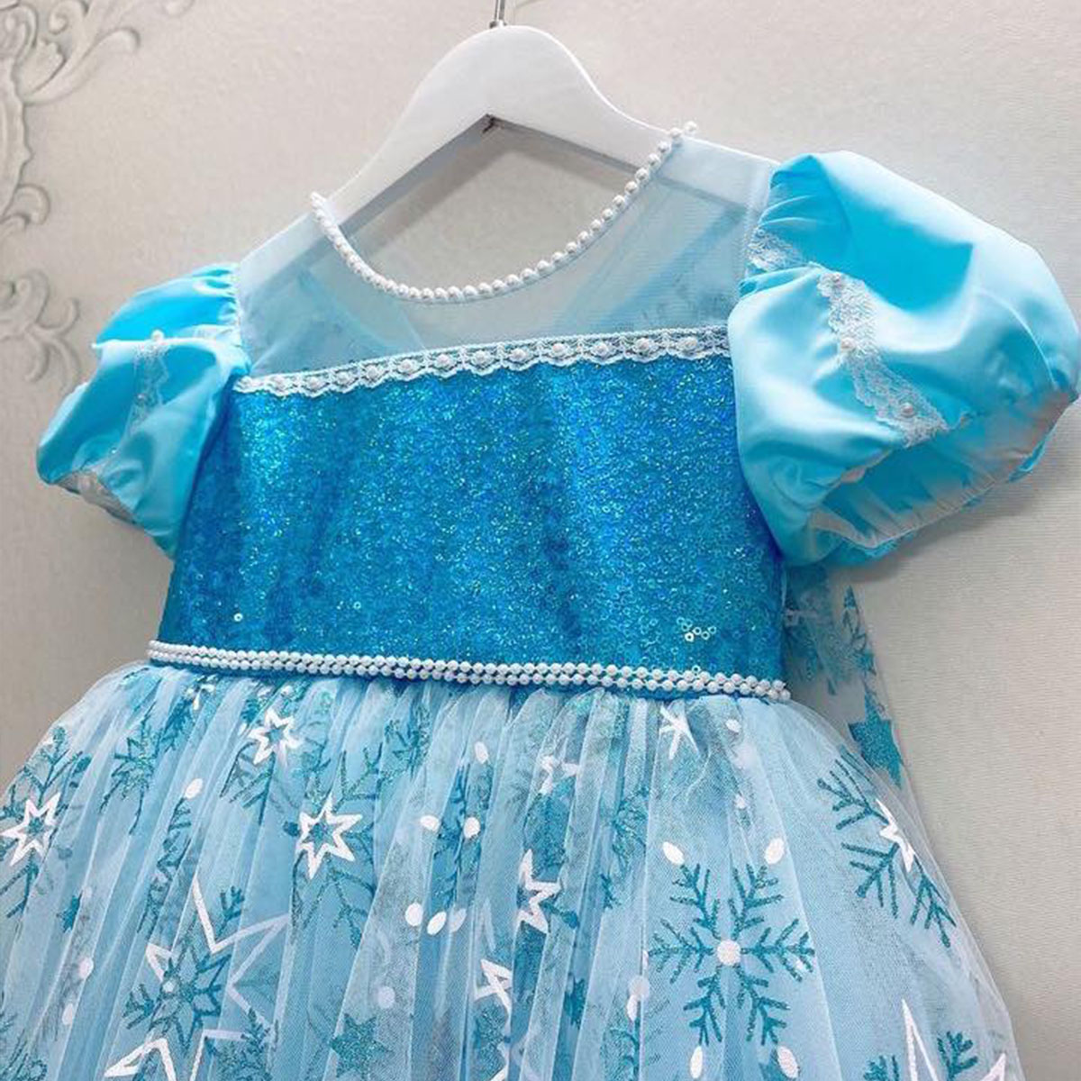 HOT】Đầm elsa tà dài màu xanh mẫu mới cao cấp 2020 cho bé gái