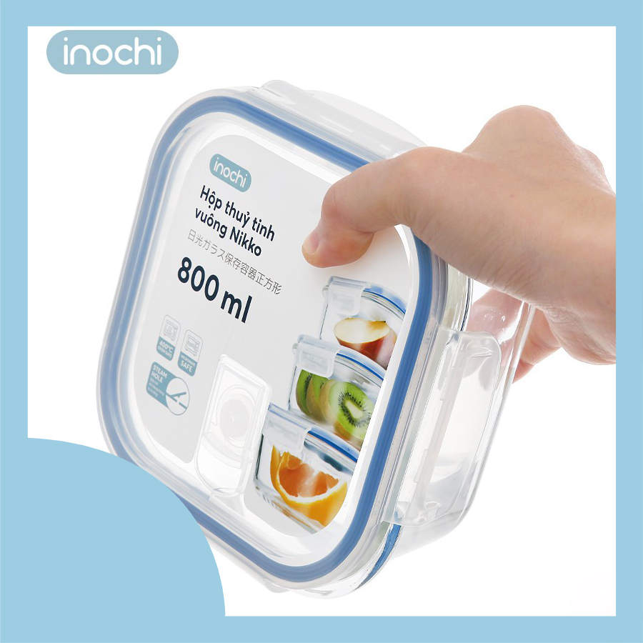 Hộp thuỷ tinh vuông Nikko 800ml