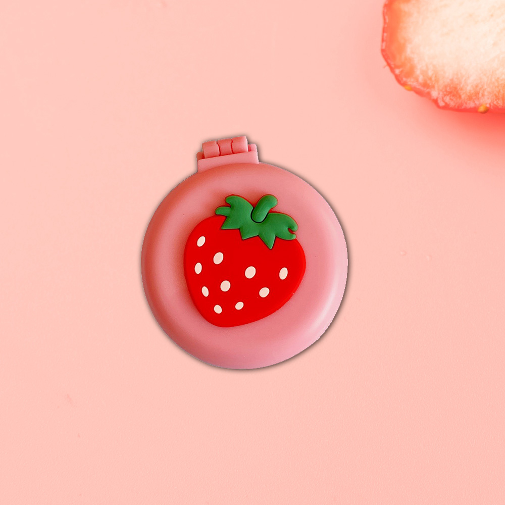 Lược chải tóc massage mini cầm tay gấp được hình trái dâu - Hồng