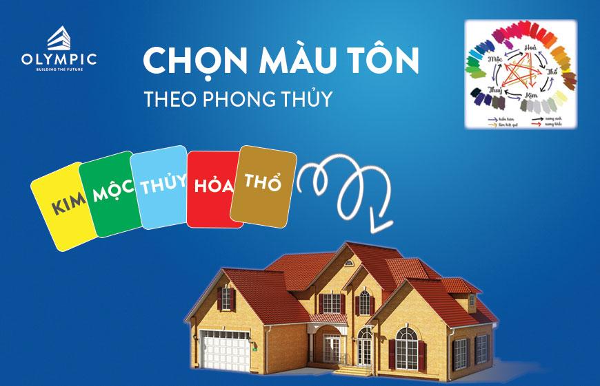 Chọn MÀU SẮC tôn lợp mái theo PHONG THỦY mà gia chủ nào cũng cần biết